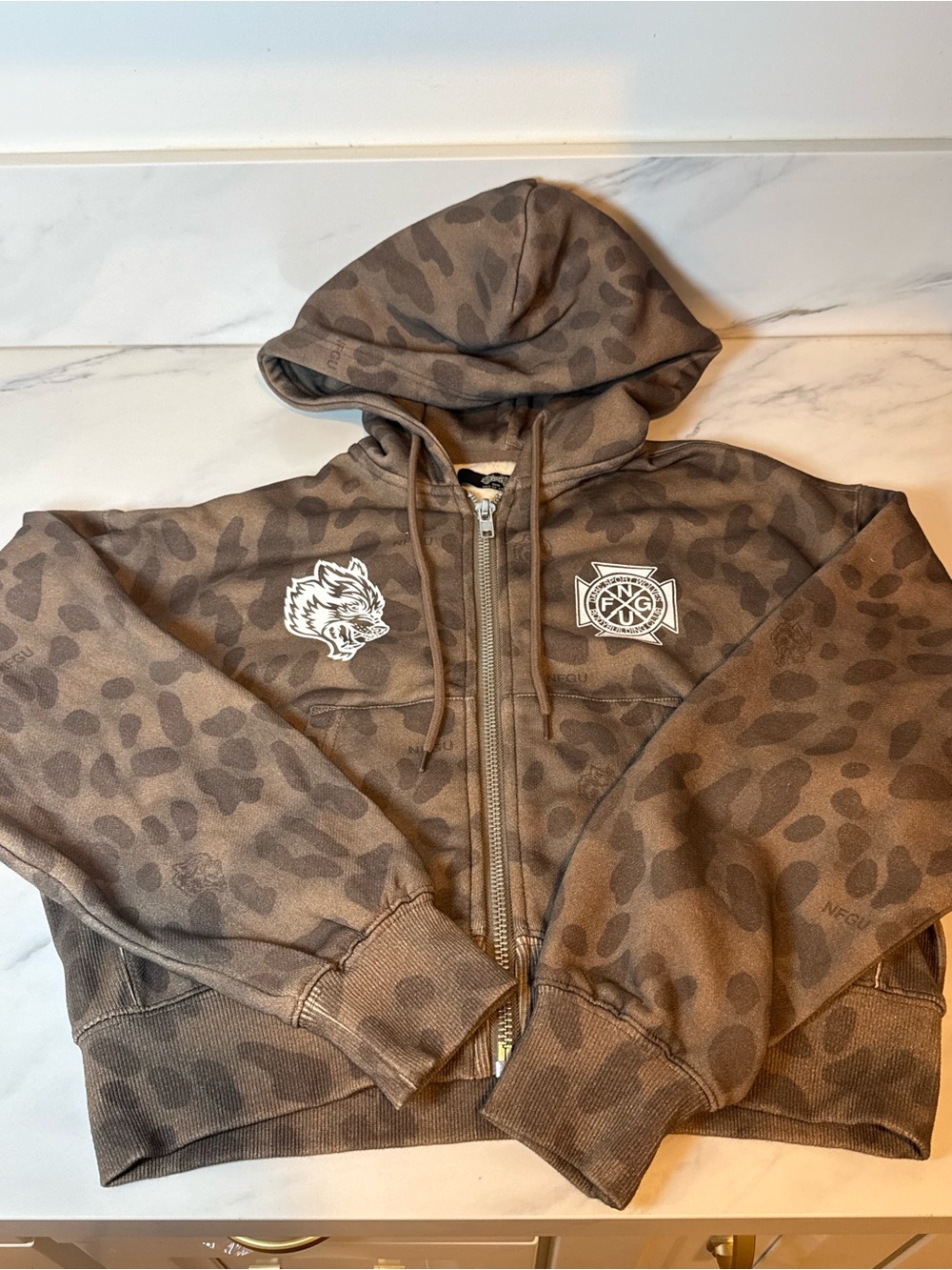 Darc sport she cheetah brown cropped jacket